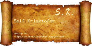 Seif Krisztofer névjegykártya