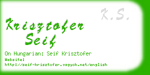 krisztofer seif business card